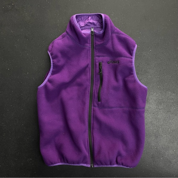 Asics Jackets & Blazers - Reversible ASICS Fleece Running Vest size Large with pockets